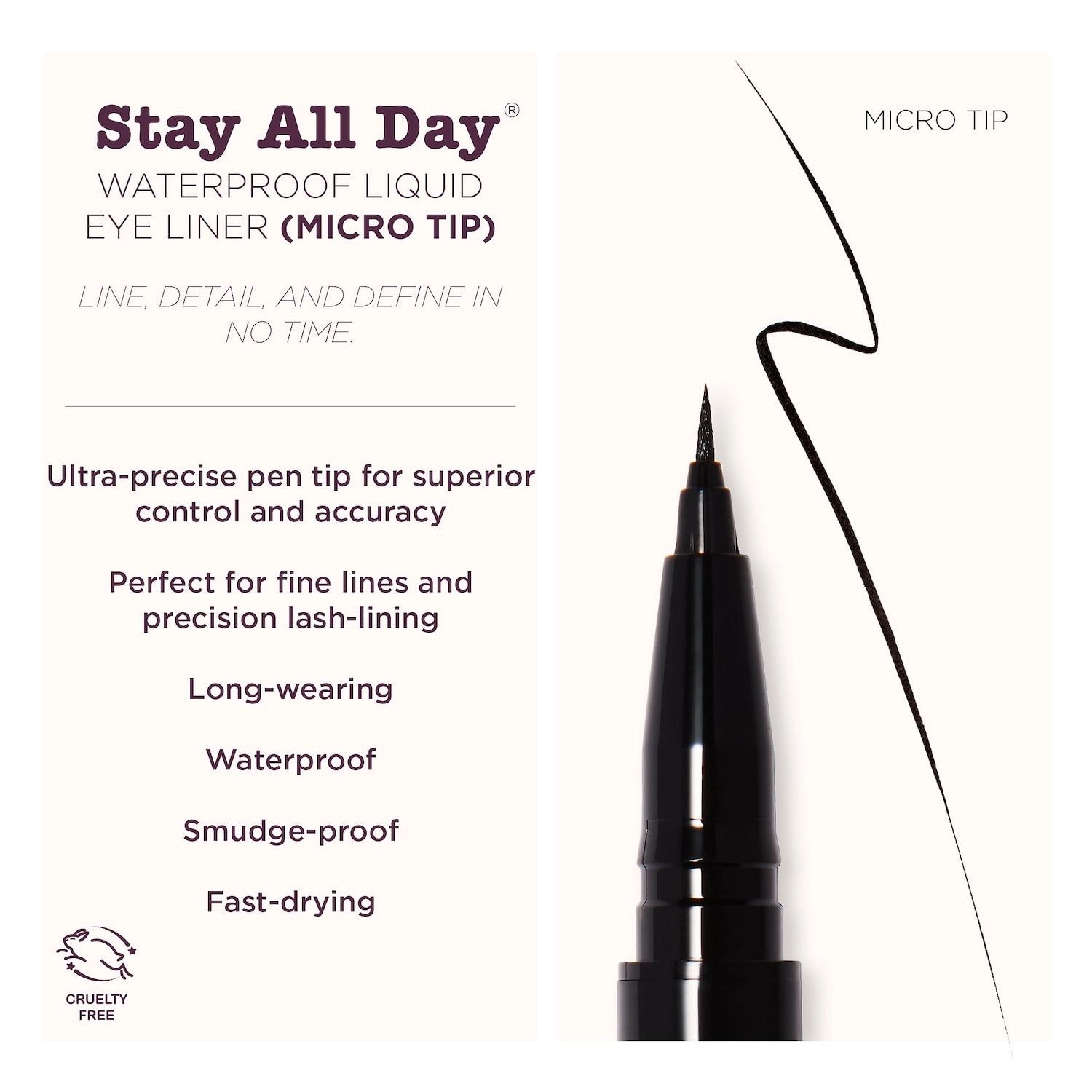 Stila Stay All Day® Waterproof Liquid Eye Liner - Micro Tip, Intense Black - Image 7