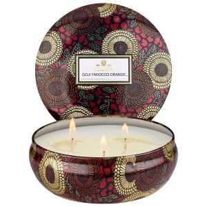 VOLUSPA Goji & Tarocco Orange Decorative Tin Candle 12 oz/340g Fresh Scent