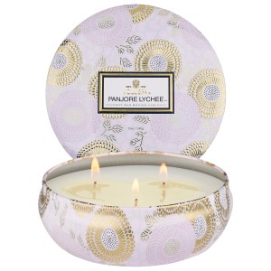 VOLUSPA Panjore Lychee Decorative Tin Candle 12 oz/340g Fresh Scent