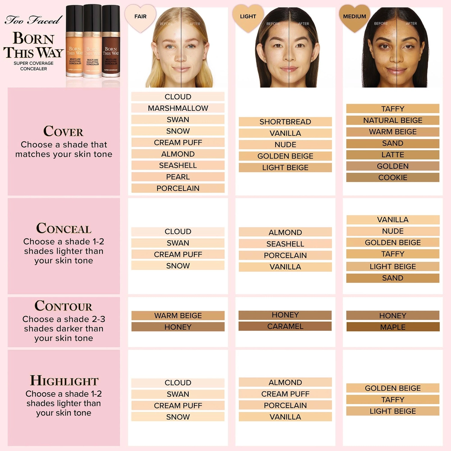 Too Faced Born This Way Super Coverage Multi-Use Longwear Concealer Color: Maple - Image 7