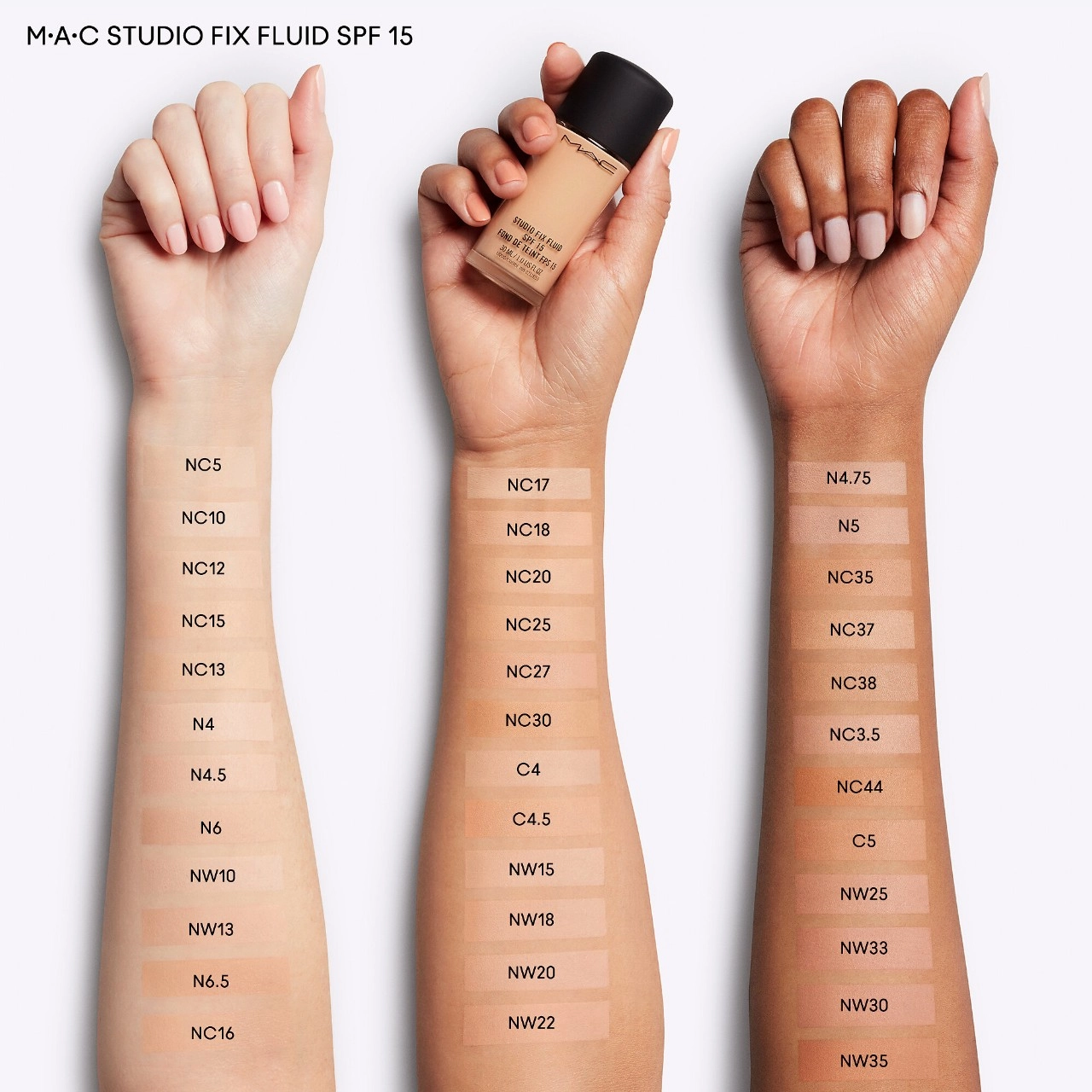 MAC Cosmetics Studio Fix Fluid SPF 15 Color: NW13 - Fair Beige with Neutral Undertones for Light Skin - Image 4