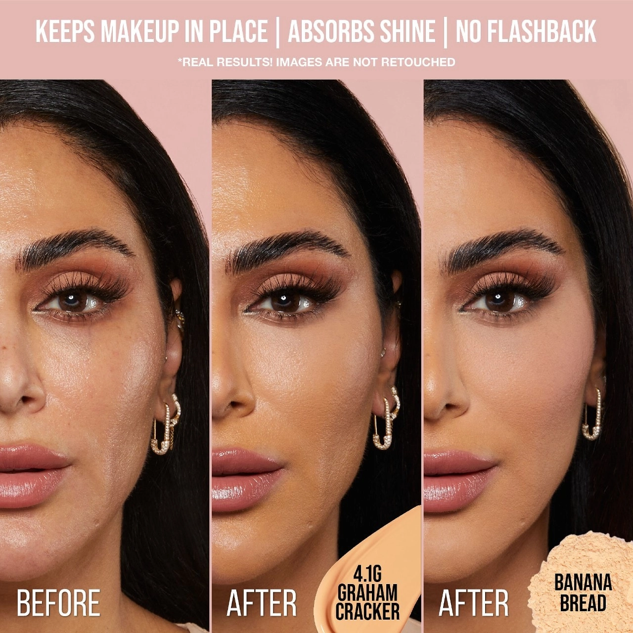 HUDA BEAUTY Easy Bake Loose Baking & Setting Powder in Banana Bread - Vegan, Matte Finish, Medium Coverage - Image 4