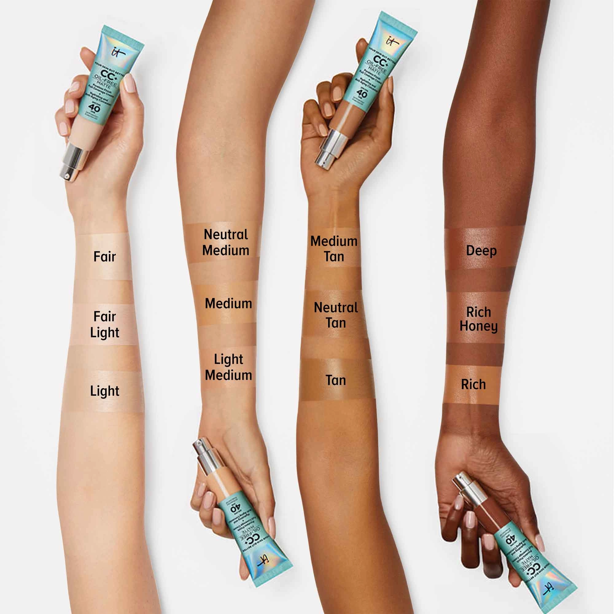 IT Cosmetics Your Skin But Better™ CC+™ Oil-Free Matte with SPF 40 in Deep - Full Coverage, Matte Finish - Image 4