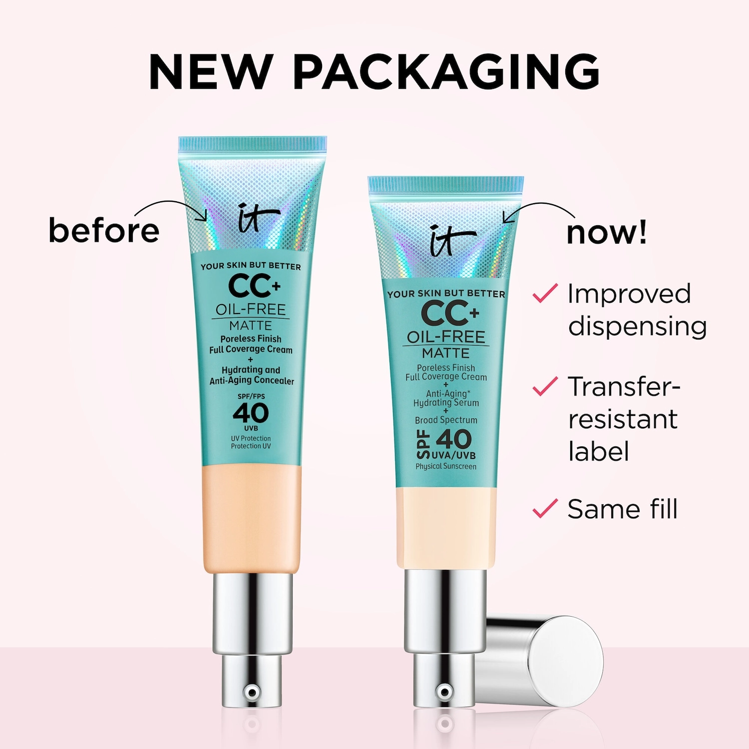 IT Cosmetics Your Skin But Better™ CC+™ Oil-Free Matte with SPF 40 Color: Neutral Tan Cream Formula Matte Finish - Image 11