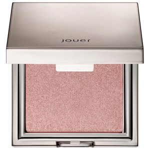 Jouer Cosmetics Powder Highlighter in Rose Quartz - Shimmering Champagne Pink, Vegan, Shimmer Finish