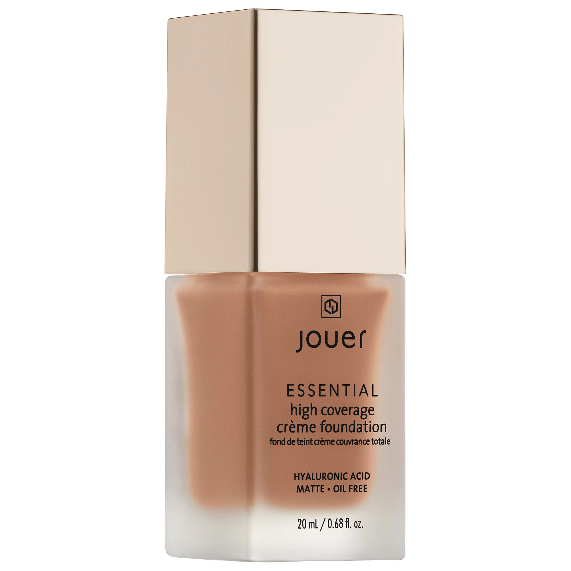 Jouer Cosmetics Essential High Coverage Crème Foundation Color: Cashew - Tan Skin with Cool Pink Undertones