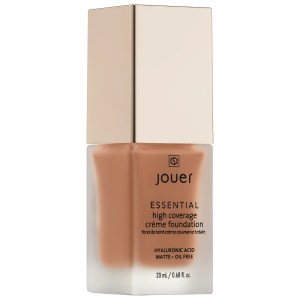 Jouer Cosmetics Essential High Coverage Crème Foundation Color: Macchiato - Tan Skin with Warm Golden Undertones and Subtle Pink Tones