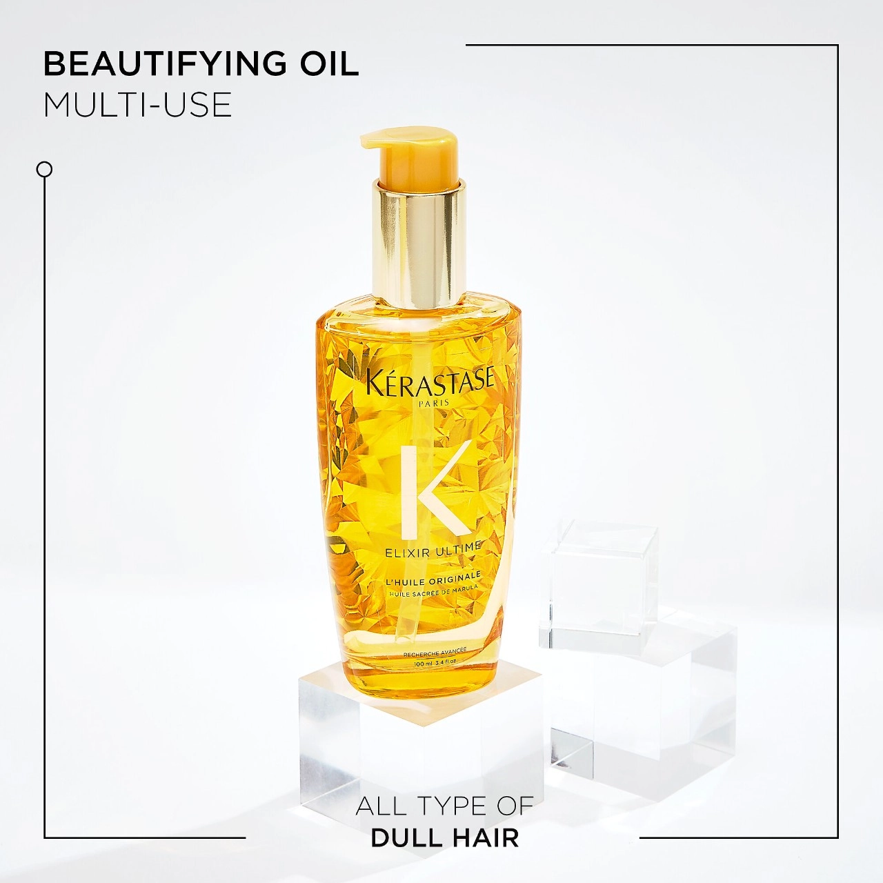 Kérastase Elixir Ultime Hydrating Hair Oil Serum Size: 3.4 oz/100 mL Frizz, Dryness, Shine - Image 4