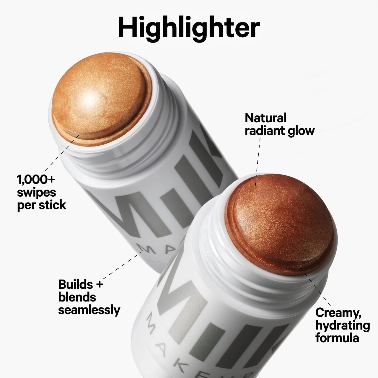 MILK MAKEUP Dewy Cream Highlighter Stick - Turnt (White Gold with Pink Pearl) - Image 8