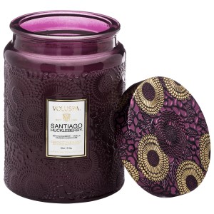 VOLUSPA Santiago Huckleberry Glass Jar Candle - Floral Scent, 100 Hours Burn Time