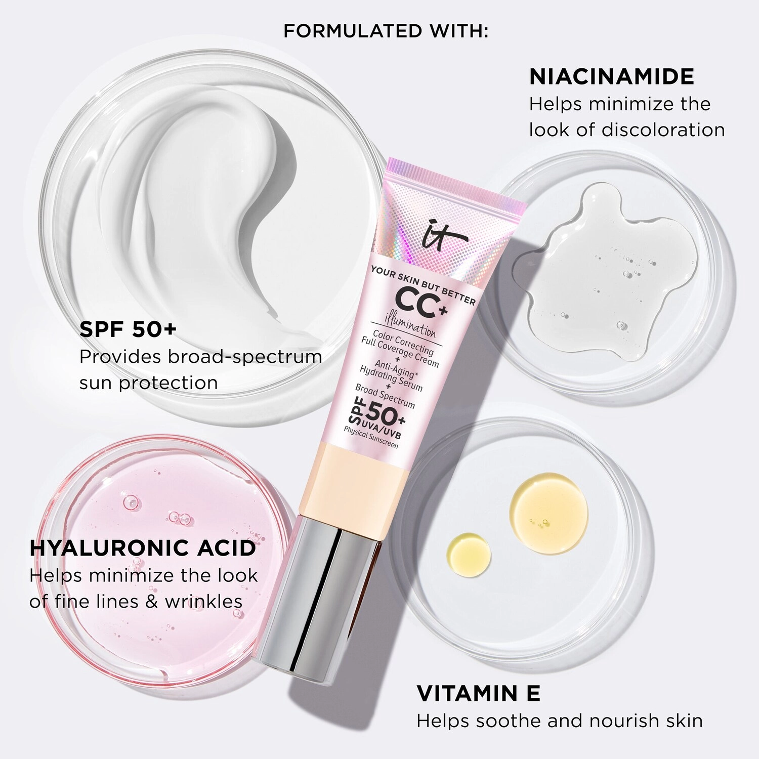 IT Cosmetics Your Skin But Better CC+ Illumination Cream with SPF 50+ in Light Medium - Image 6