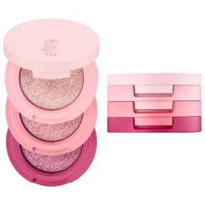 Kaja Eye Bento Bouncy Eyeshadow Trio in Rosewater - Champagne Cream, Ballerina Pink, & Deep Plum