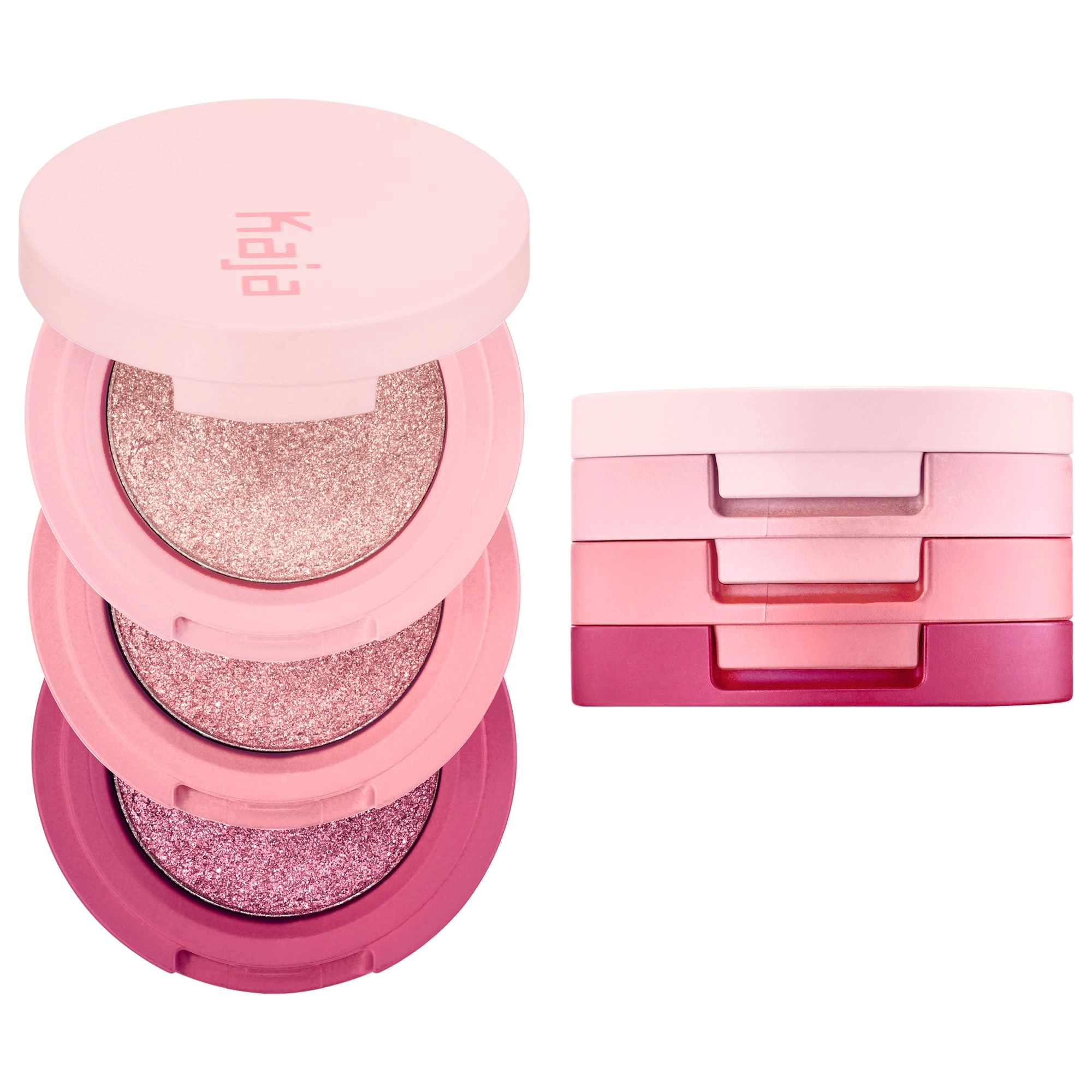 Kaja Eye Bento Bouncy Eyeshadow Trio in Rosewater - Champagne Cream, Ballerina Pink, & Deep Plum