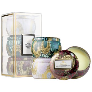 VOLUSPA Mini Candle Trio - French Cade, Goji & Lychee 4 oz Vegan Candles