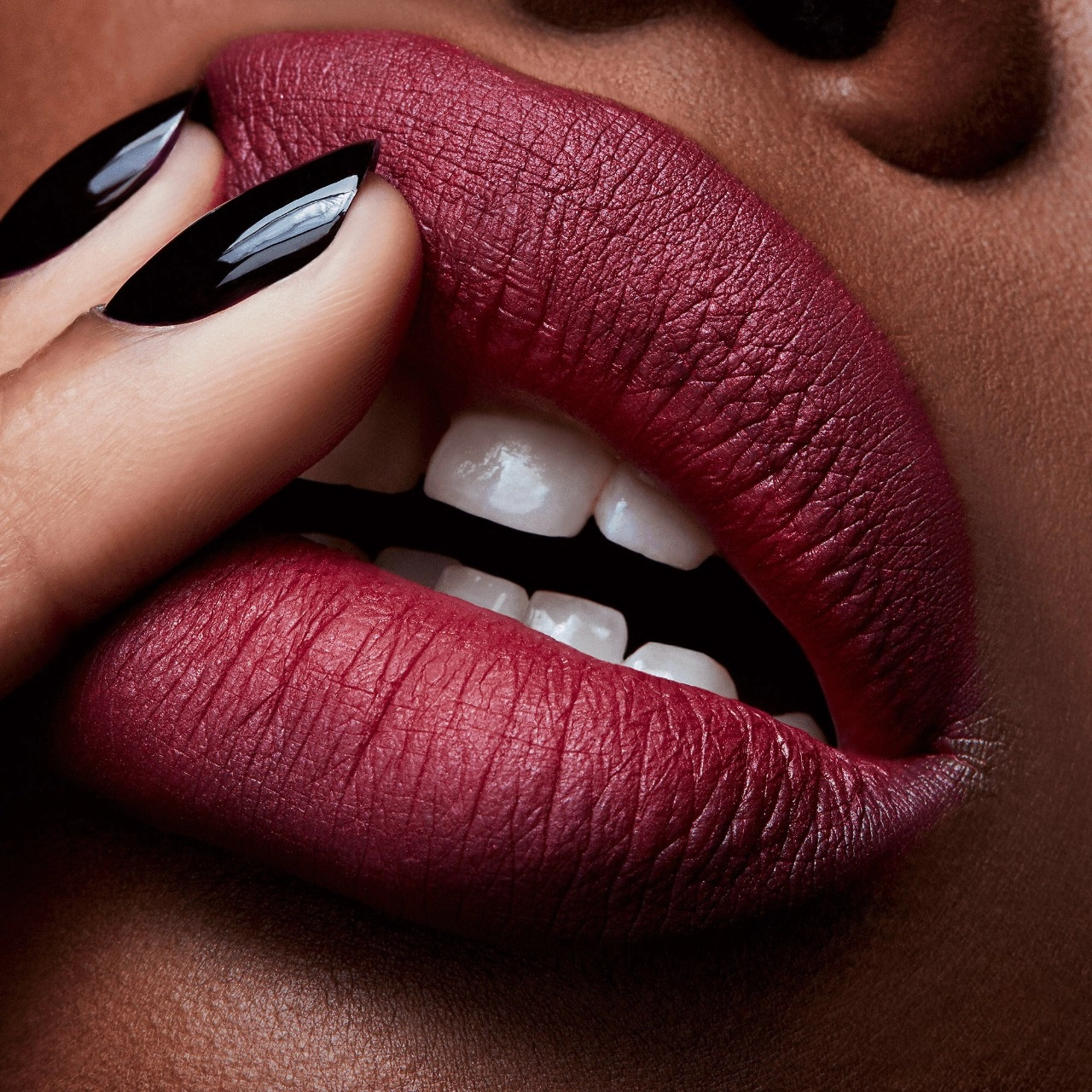 MAC Cosmetics Powder Kiss Lipstick Color: Burning Love - Deepened Red Wine - Image 4