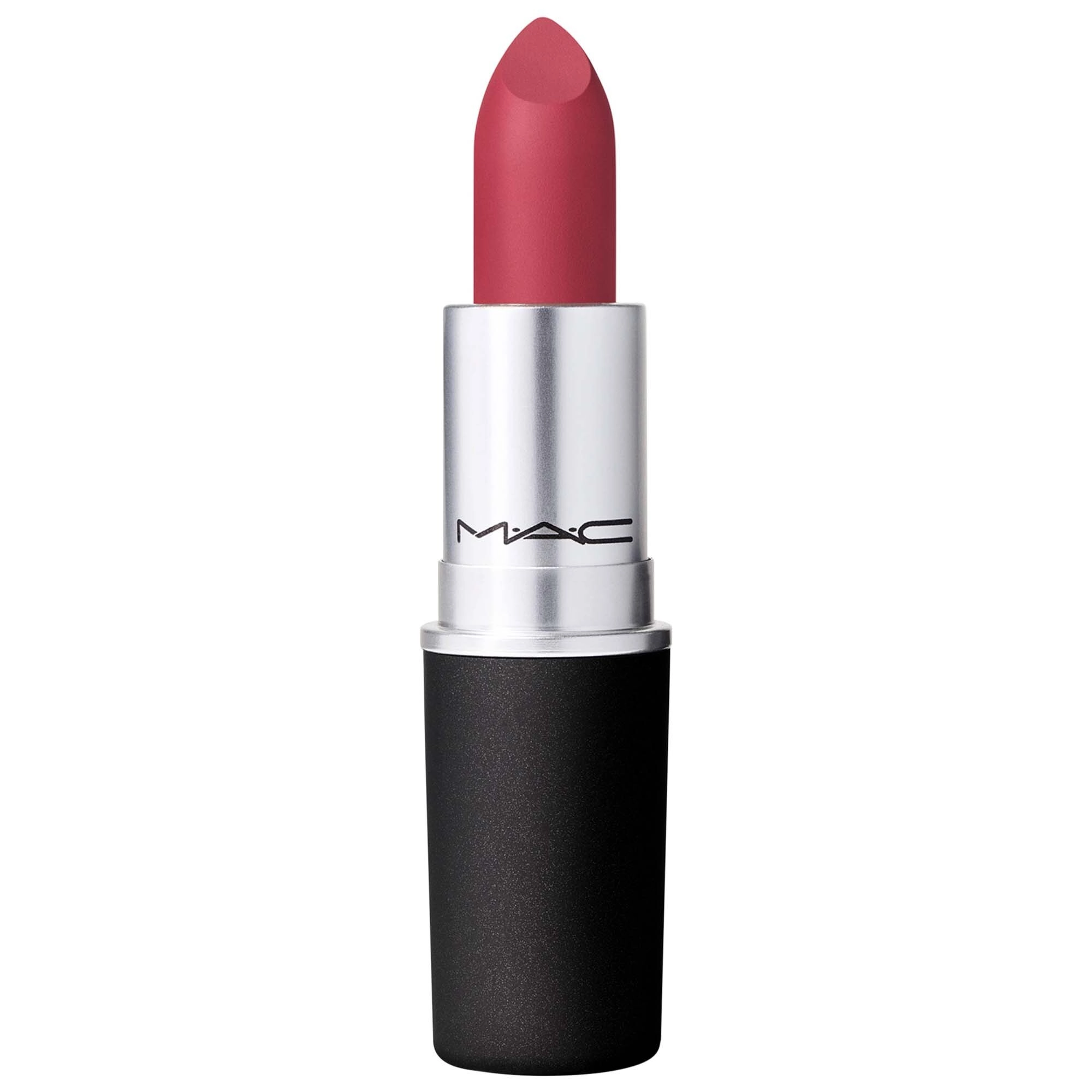 MAC Cosmetics Powder Kiss Lipstick Color: Burning Love - Deepened Red Wine
