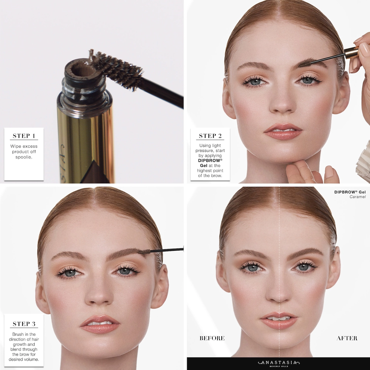 Anastasia Beverly Hills DIPBROW® Gel in Chocolate - Full Coverage Waterproof Matte Finish - Image 4