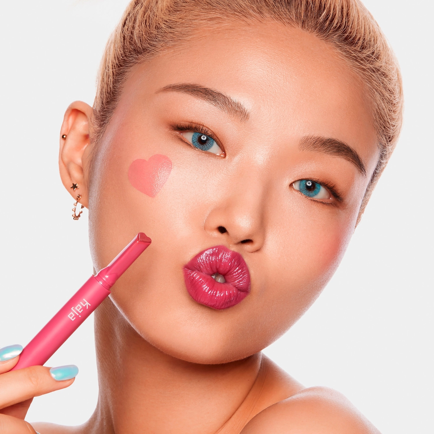 Kaja Heart Melter Lip Gloss Stick 05 Hunny Bun - Peppy Pink Nude Vegan - Image 4