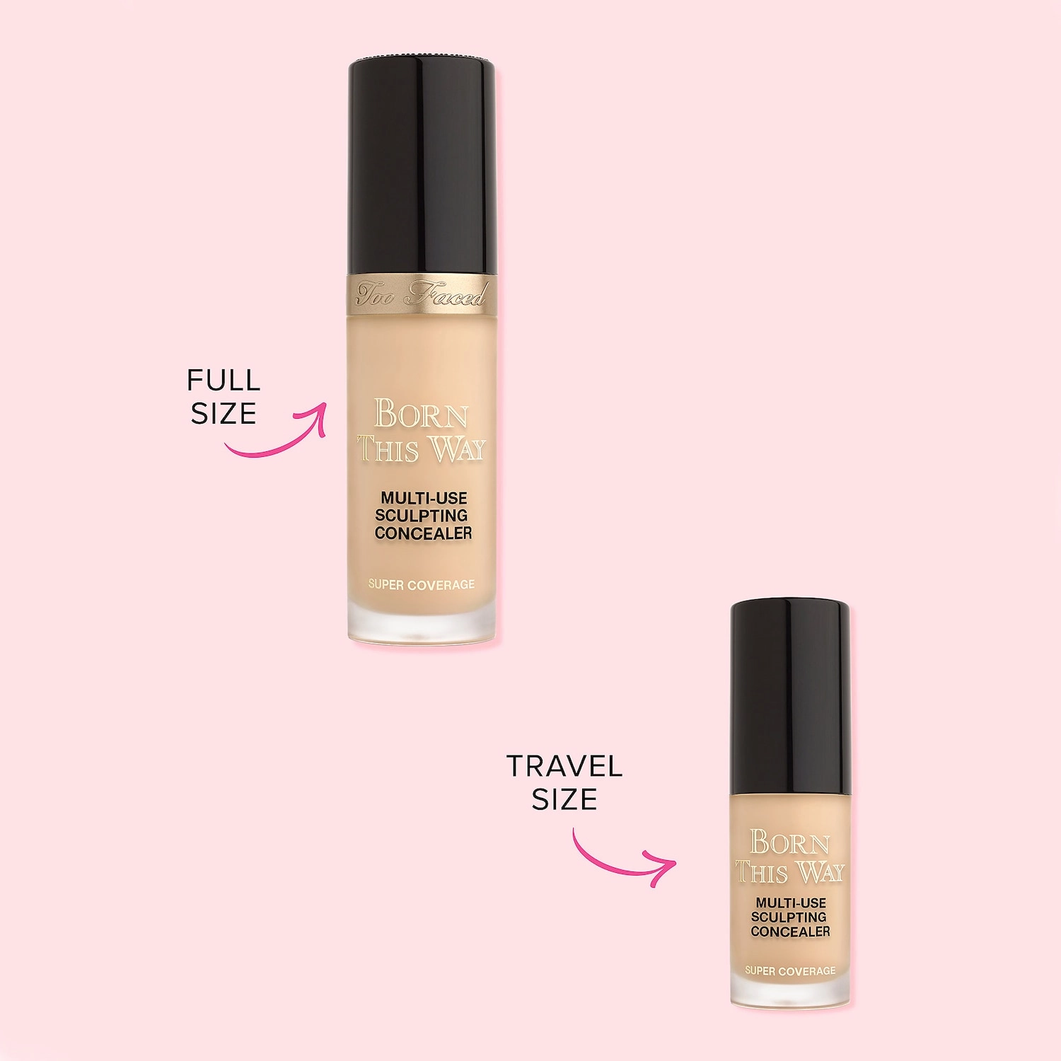 Too Faced Born This Way Super Coverage Multi-Use Longwear Concealer in Natural Beige - Light Medium Neutral - Image 2