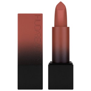 HUDA BEAUTY Power Bullet Matte Lipstick Color: Interview - Confident Peachy Nude (Warm Toned)