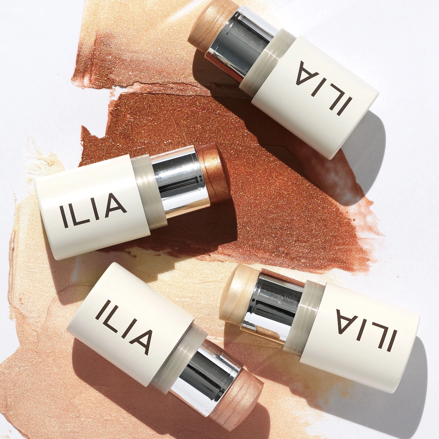 ILIA Multi-Stick Cream Blush + Highlighter + Lip Tint Color: Stella By Starlight - Rose Gold - Image 3