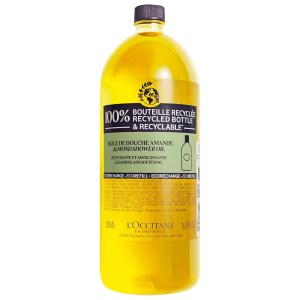 L'Occitane Cleansing and Softening Refillable Shower Oil with Almond Oil 16.9 oz / 500 mL Refill