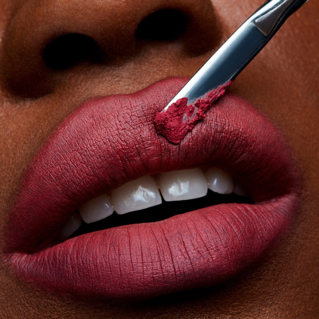 MAC Cosmetics Powder Kiss Lipstick - Stay Curious Muted Pinky Red - Image 4