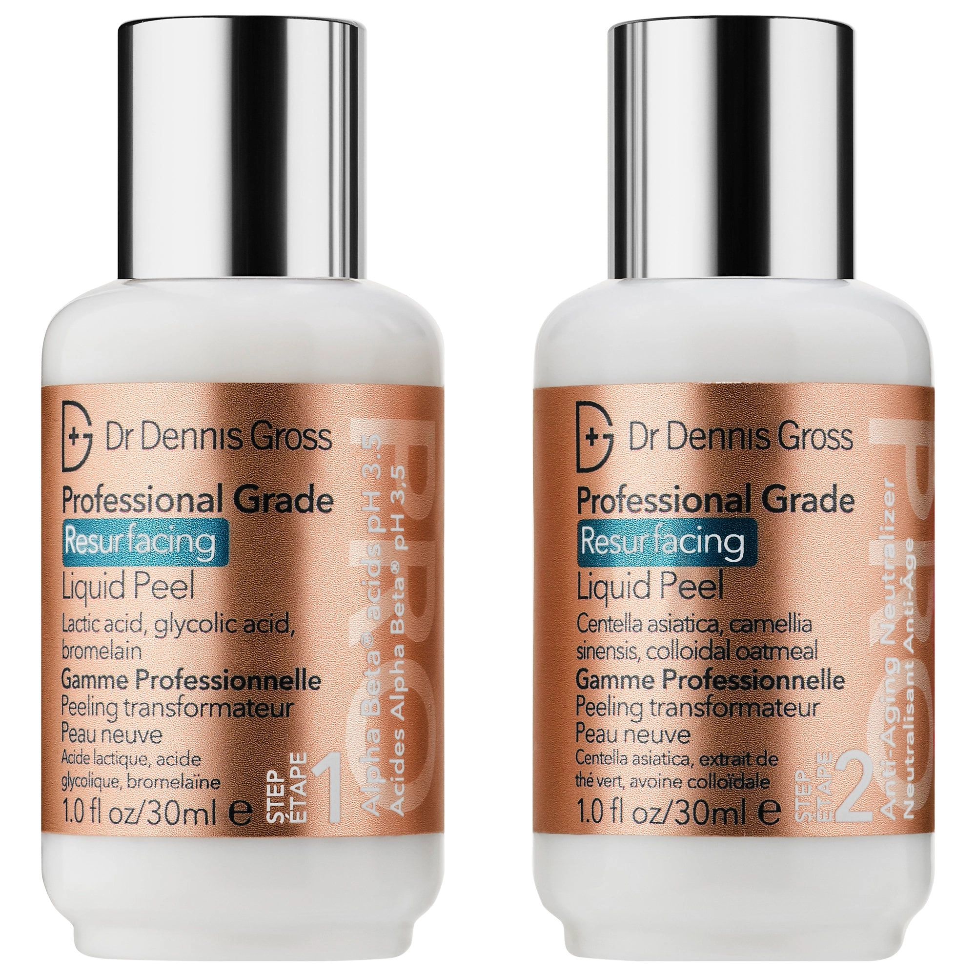 Dr. Dennis Gross Skincare Professional Grade Resurfacing Liquid Peel AHA/Glycolic Acid Salicylic Acid - Best for Oily, Combo, Normal Skin