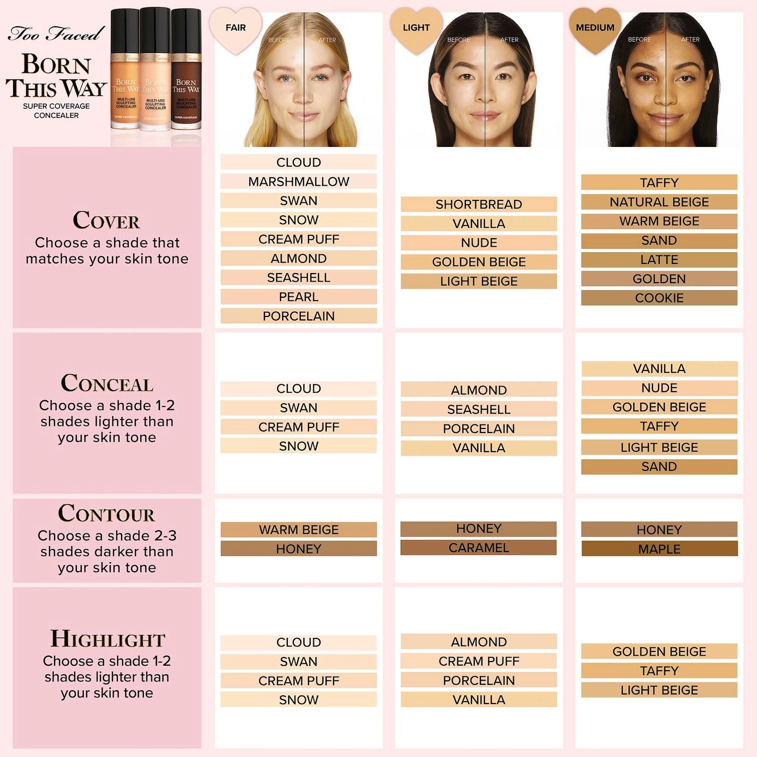 Too Faced Born This Way Super Coverage Multi-Use Longwear Concealer Color: Pearl - Image 7