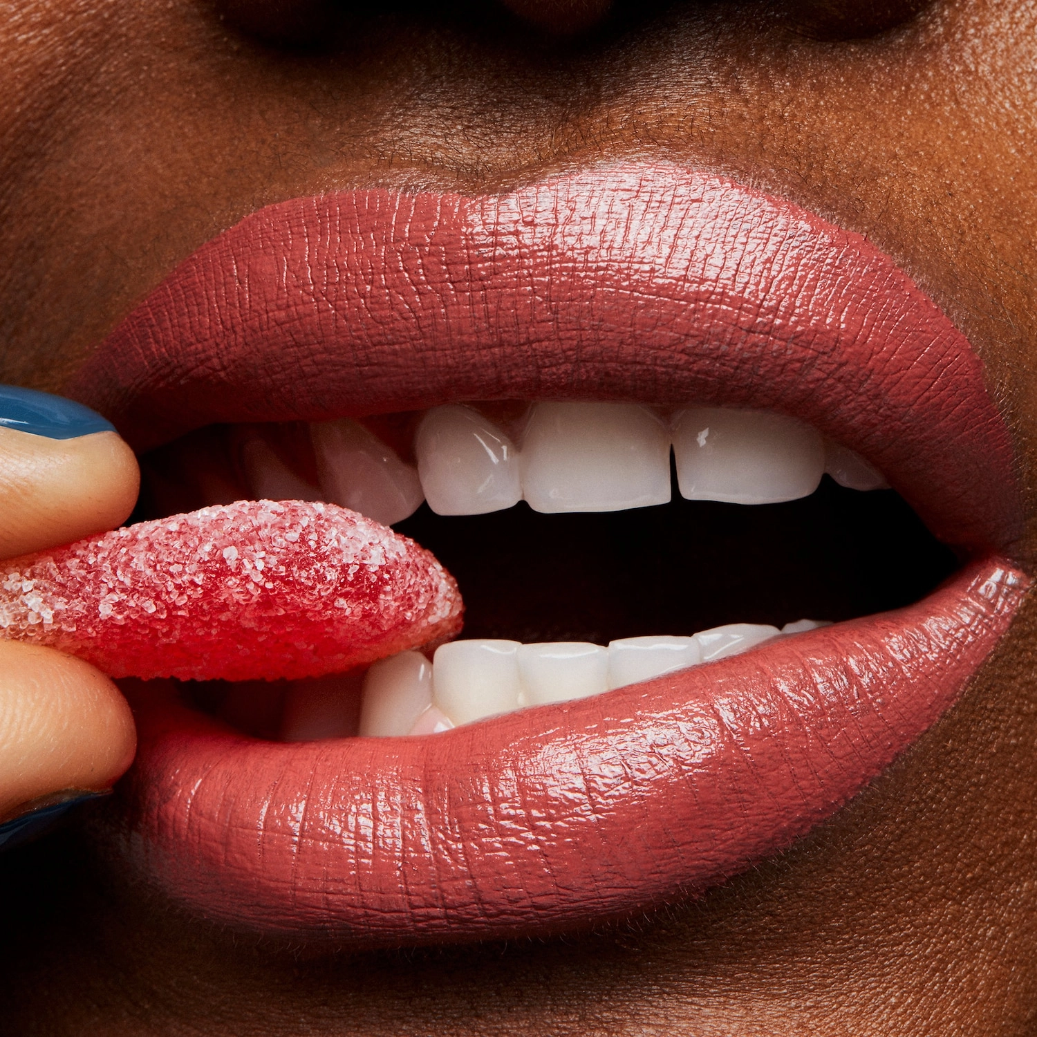 MAC Cosmetics Amplified High-Pigment Lipstick in Smoked Almond - Bright Rose Brown - Image 3