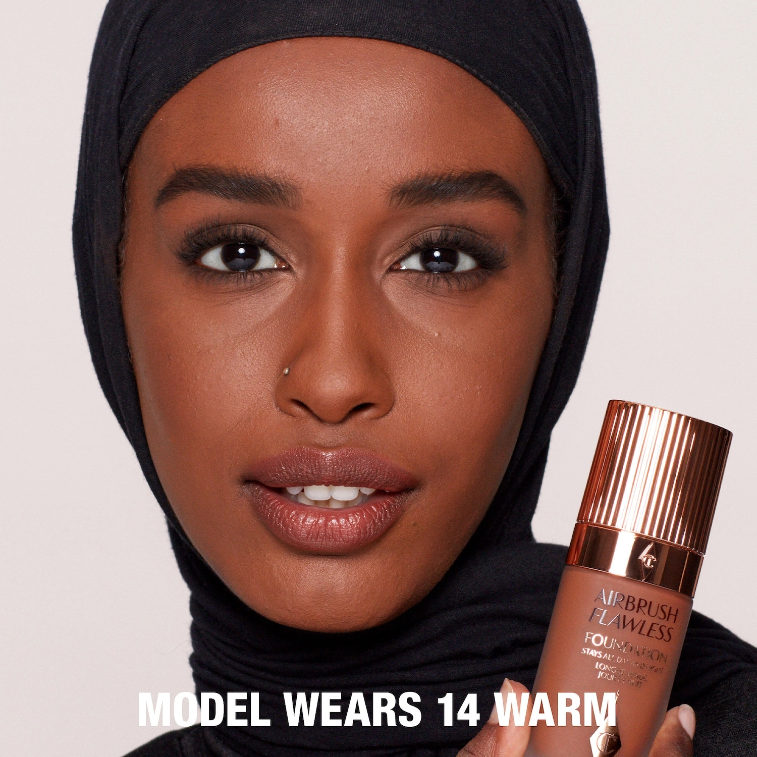 Charlotte Tilbury Airbrush Flawless Longwear Foundation 14 Warm - Deep Skin with Warm Undertones - Image 4