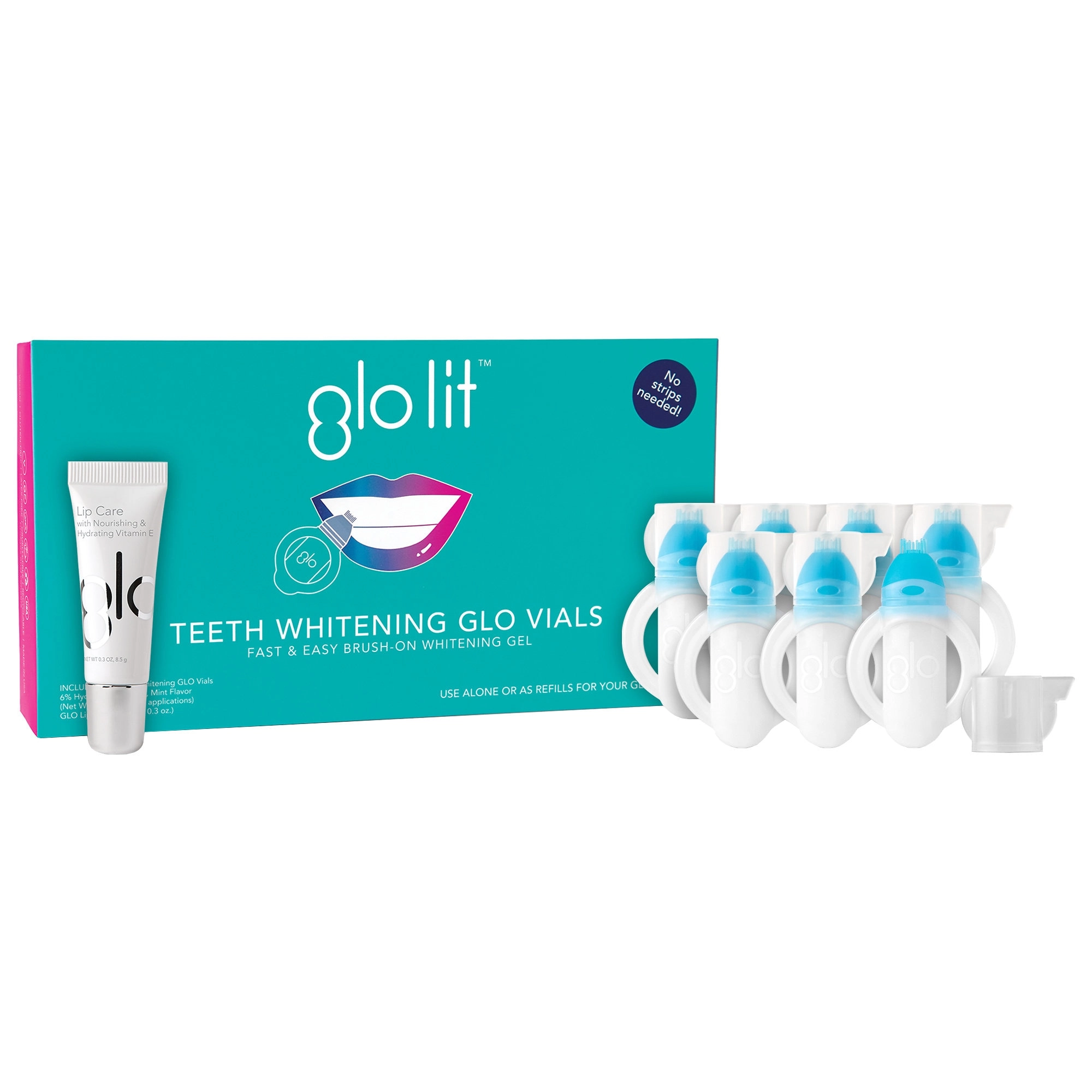 GLO Science GLO Lit™ Teeth Whitening Vials 7 Pack + Lip Care