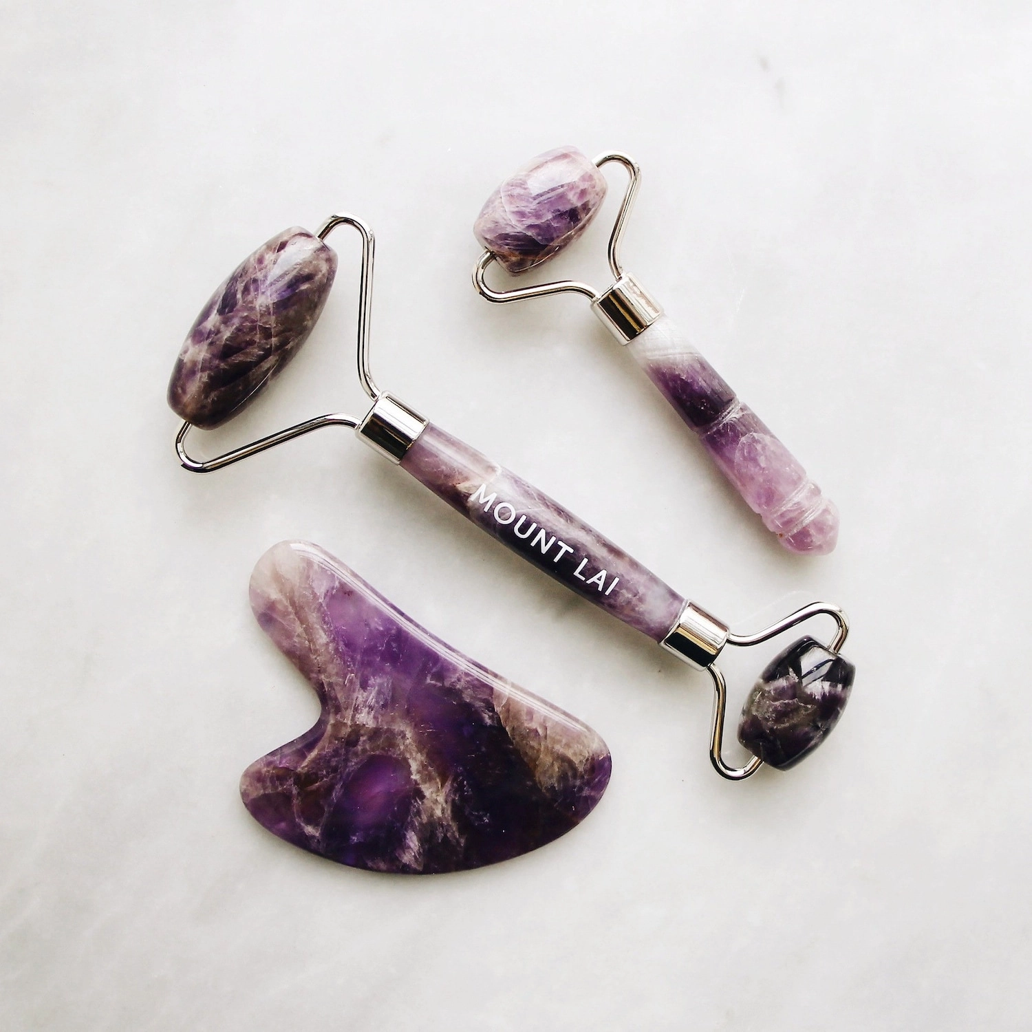 Mount Lai Gua Sha Facial Lifting Tool Color: Amethyst - Image 7