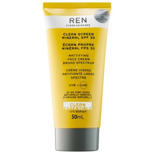 REN Clean Skincare Clean Screen Mineral SPF 30 1.69 oz/50 mL - Mattifying Mineral Sunscreen