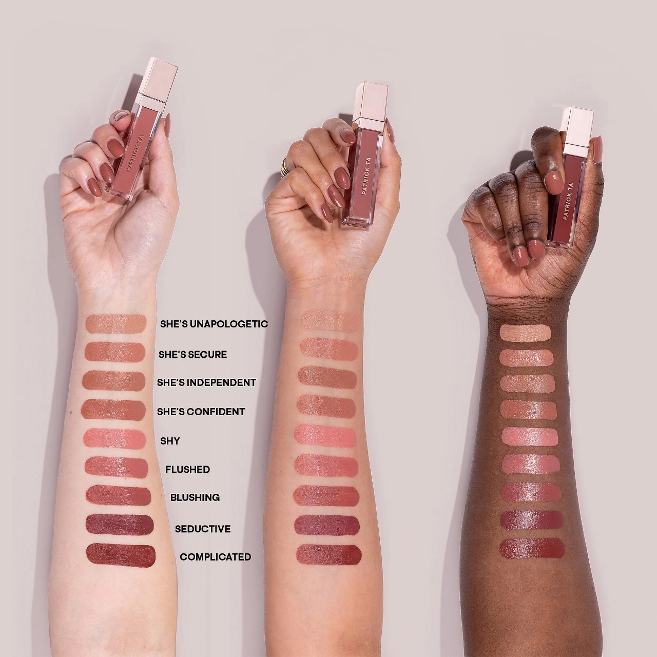 PATRICK TA Silky Lip Crème - She's Independent (Pink Beige) Vegan Matte Finish - Image 6
