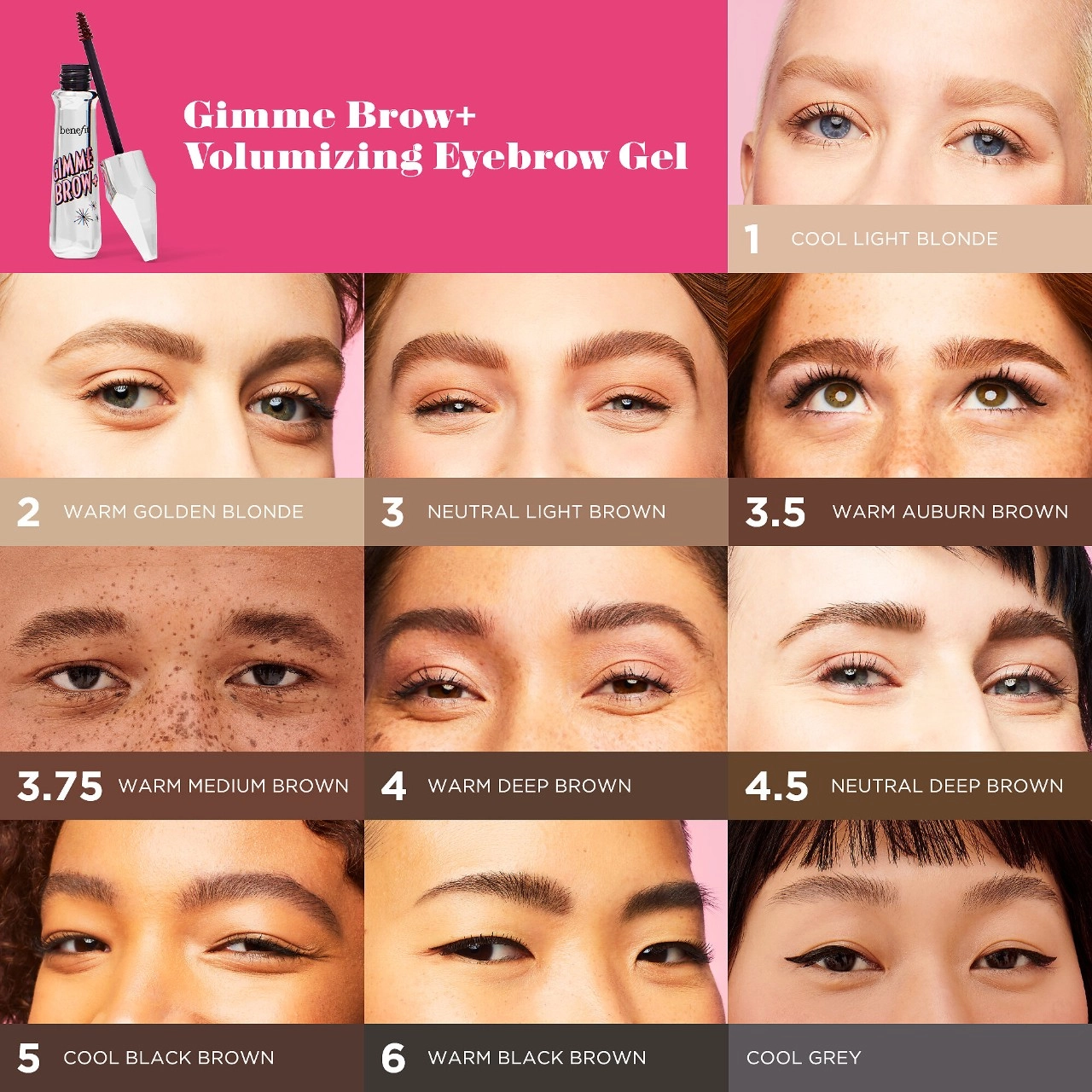 Benefit Cosmetics Gimme Brow+ Tinted Volumizing Eyebrow Gel - Grey, Natural Finish - Image 5