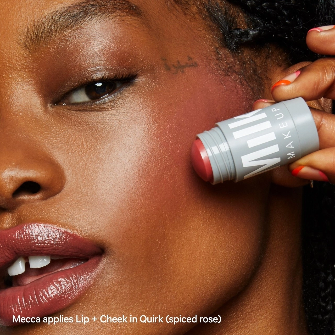 MILK MAKEUP Lip + Cheek Cream Blush Stick - Color: Quirk - Spiced Rose - Image 4