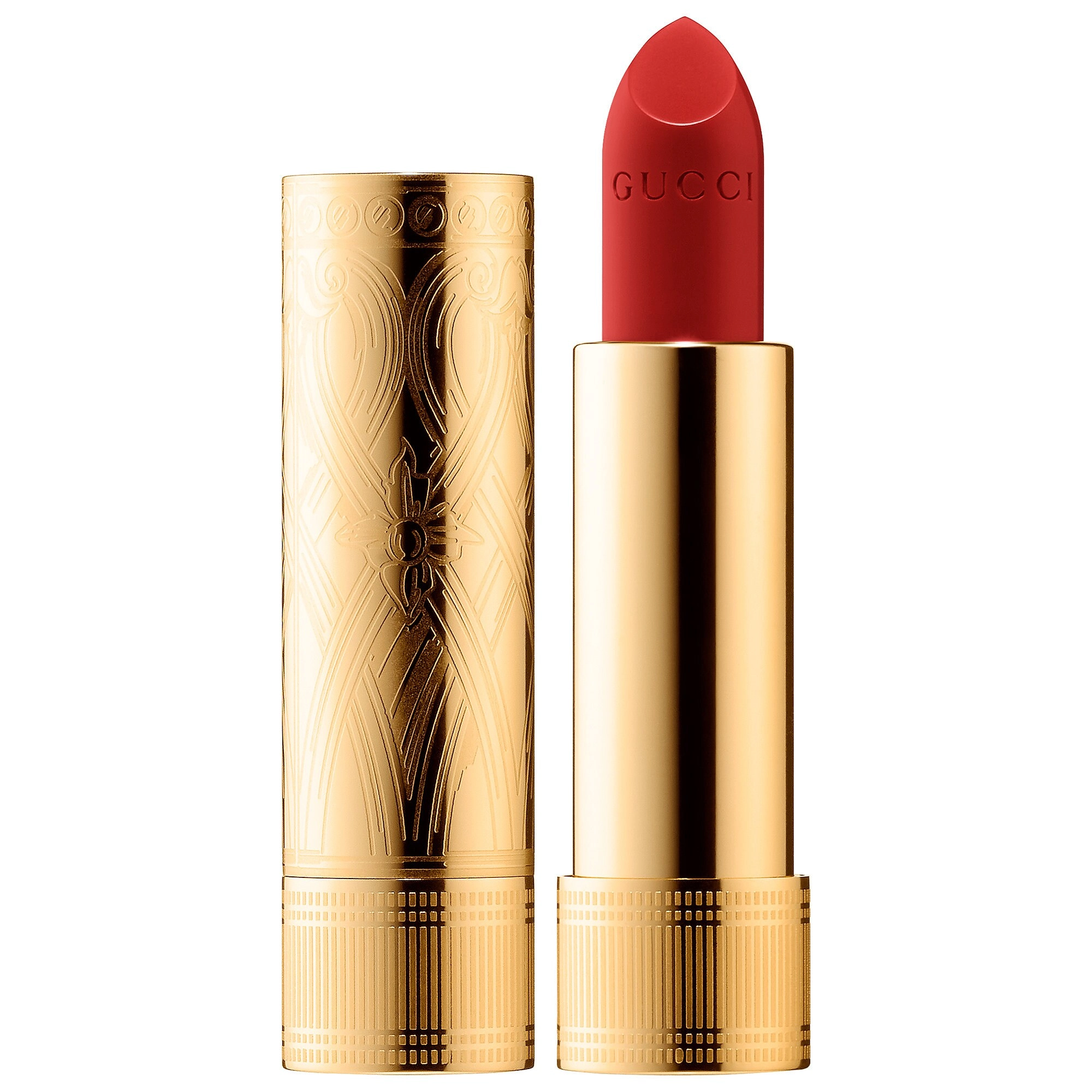Gucci Long Lasting Satin Lipstick Color: 501 Constance Vermillon - Vermillon Satin