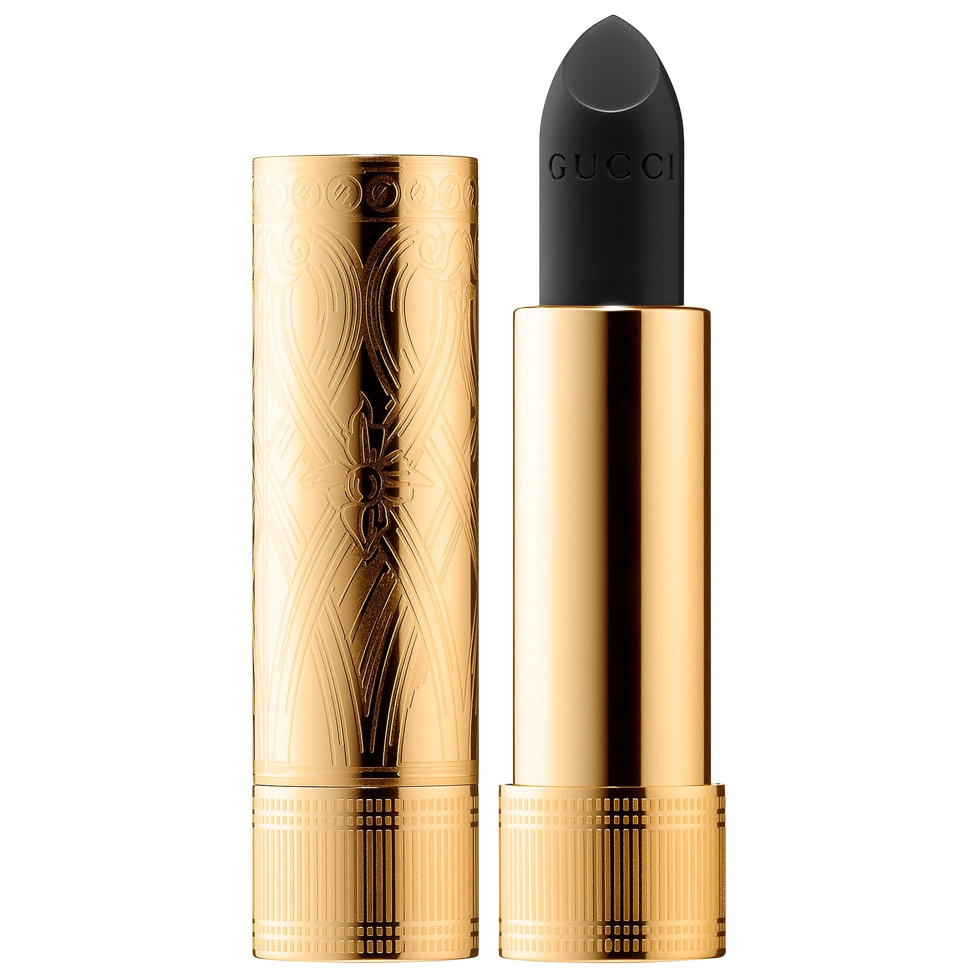 Gucci Long Lasting Satin Lipstick Color: 700 Crystal Black - Black Satin Vegan