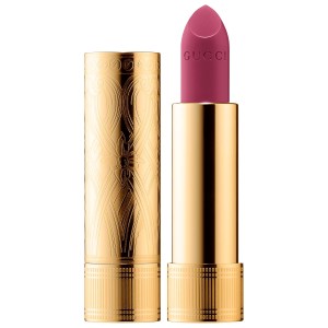 Gucci Long Lasting Satin Lipstick Color 600 The Fallen Sparrow - Pinky Red Plum Satin Vegan