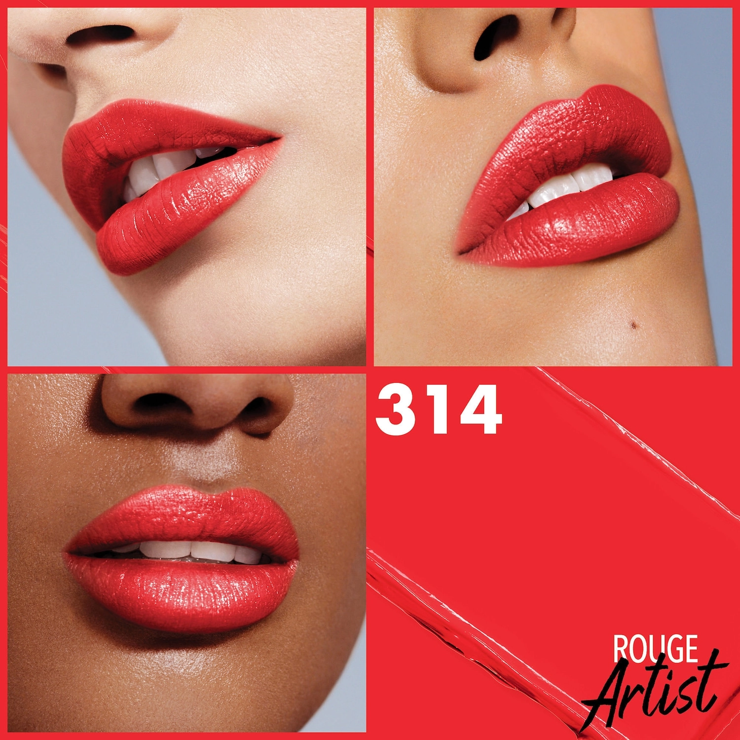 MAKE UP FOR EVER Rouge Artist Lipstick Color: 314 Glowing Ginger - Vibrant Orange - Image 3