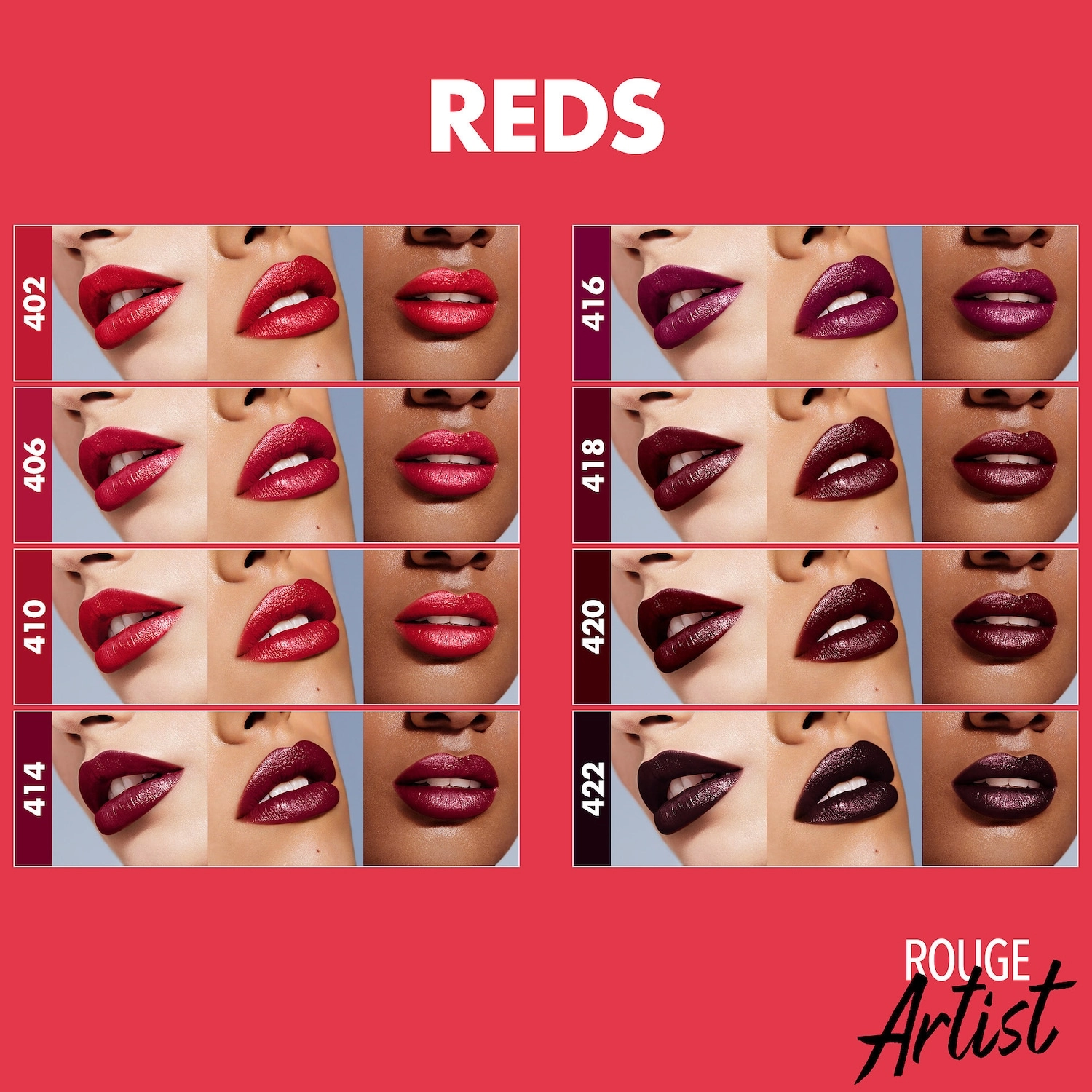 MAKE UP FOR EVER Rouge Artist Lipstick Color: 416 Cherry Chili - Burgundy Satin Finish - Image 3