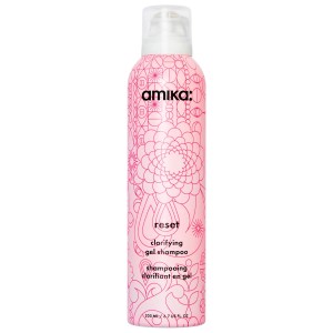 amika Reset Clarifying Gel Shampoo Clean + Planet Positive, Pink Clay & Charcoal, 8.5 oz