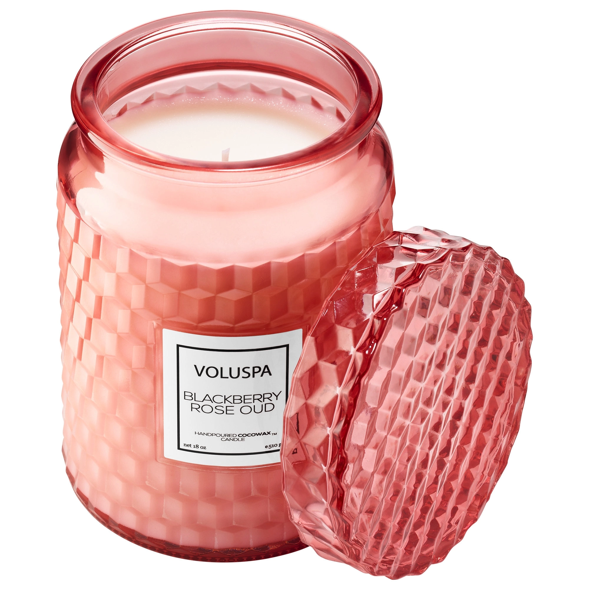 VOLUSPA Blackberry Rose Oud Candle 18 oz/ 510 g Floral Scent Coconut Oil