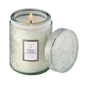 VOLUSPA Mini French Cade & Lavender Glass Candle 5.5 oz/156g 1-Wick Woody & Earthy Scent