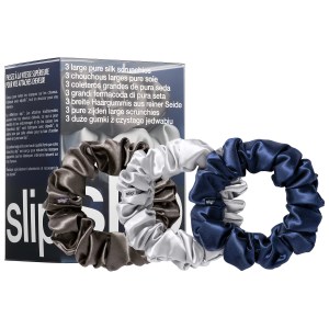 Slip Large Slipsilk™ Scrunchies - Silver, Charcoal, Navy