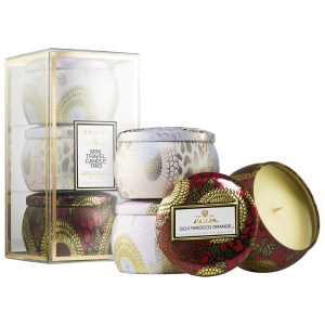 VOLUSPA Mini Candle Set - Goji & Tarocco Orange, Santal Vanille, Panjore Lychee - 3 x 4.0 oz/113g