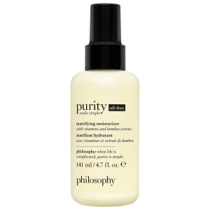 Philosophy Purity Oil-Free Mattifying Moisturizer for Combination and Oily Skin, 24-Hour Hydration, Bamboo Extract, Vitamin B5, C, and E