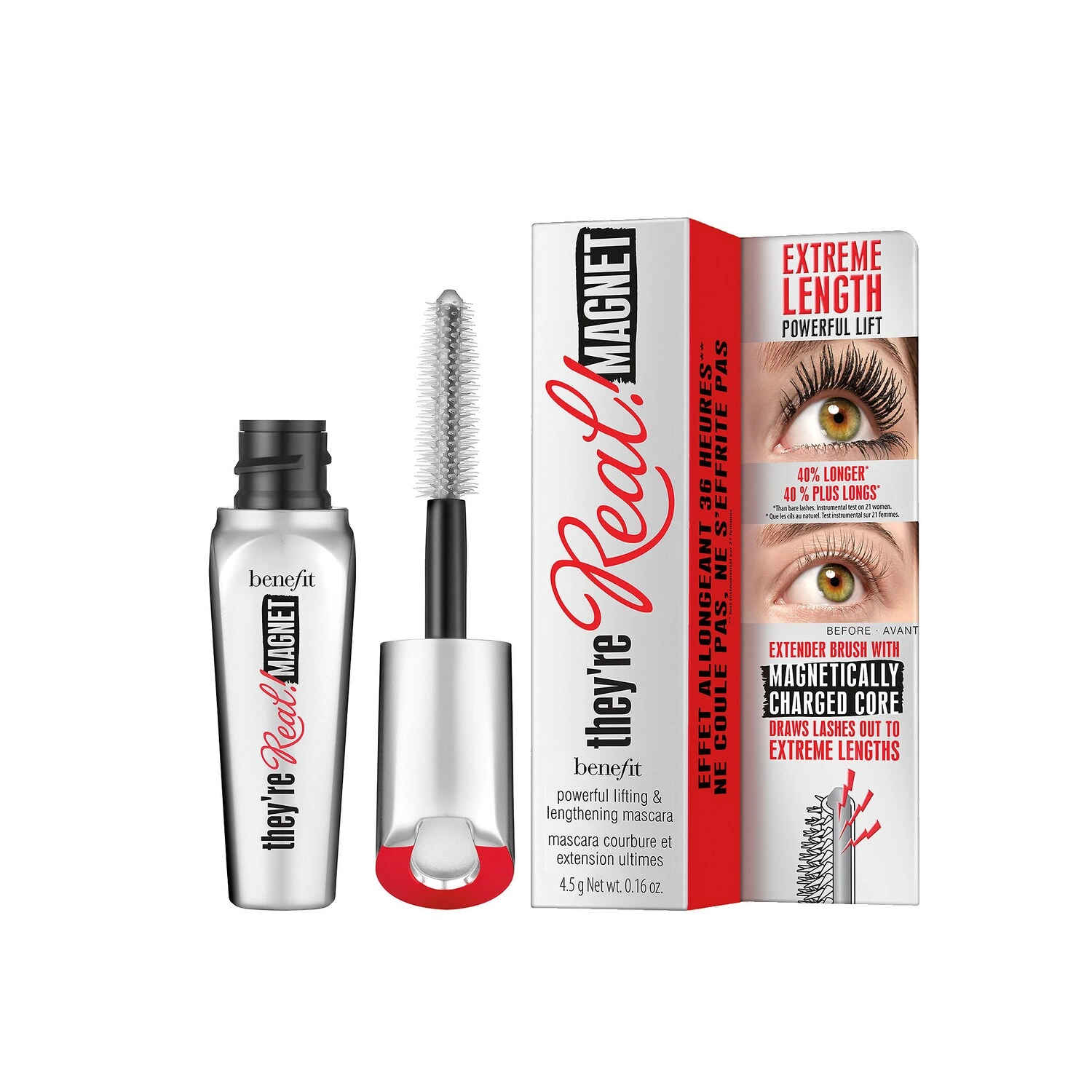 Benefit Cosmetics Mini They're Real! Magnet Extreme Lengthening Mascara - Supercharged Black - Image 16
