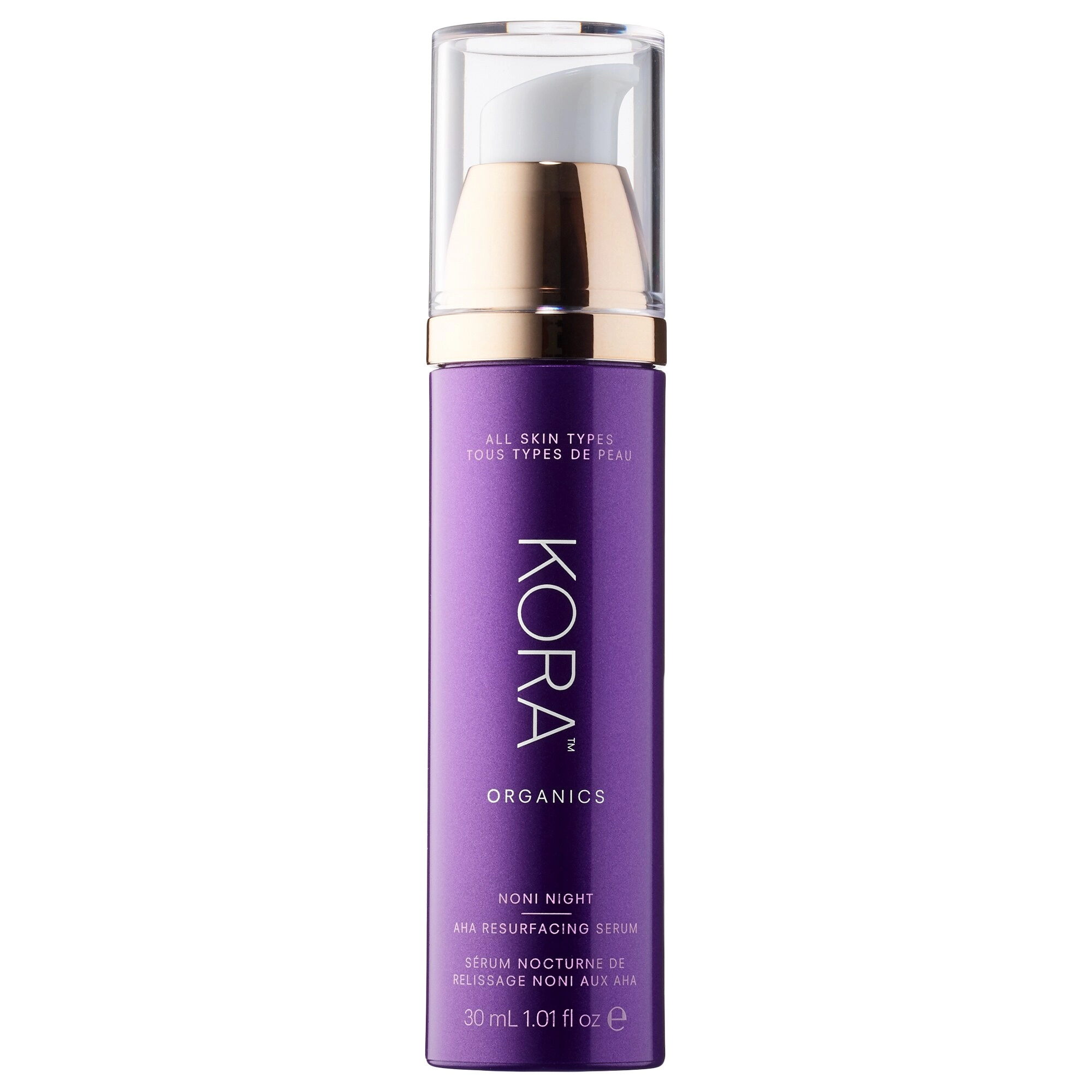 KORA Organics Noni Night AHA Pore & Resurfacing Serum 1.01 oz/30 mL